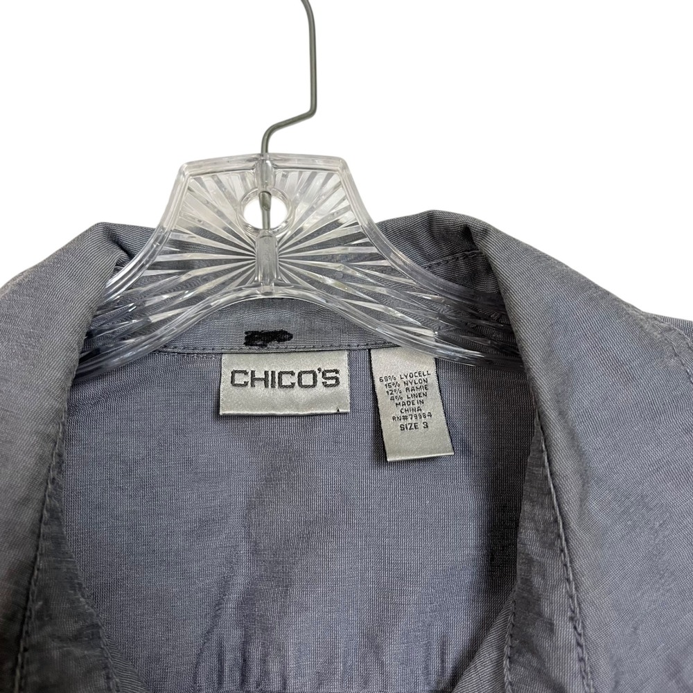 Chicos Gray Utility Button Down Shirt Jacket Shac… - image 6